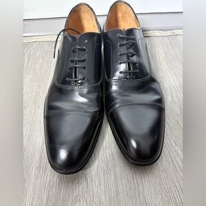 Minelli Black Leather Oxfords